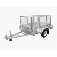 6 x 4 Light Weight Box Trailer 750 Hot Dip Gal Tipper with Cage