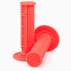 Pro Taper MX Single Density Half Waffle Grips, Super Soft Compound (Neon Red)